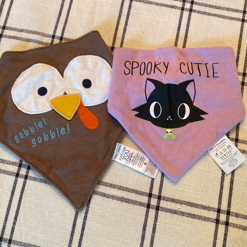 Set of bandana bibs